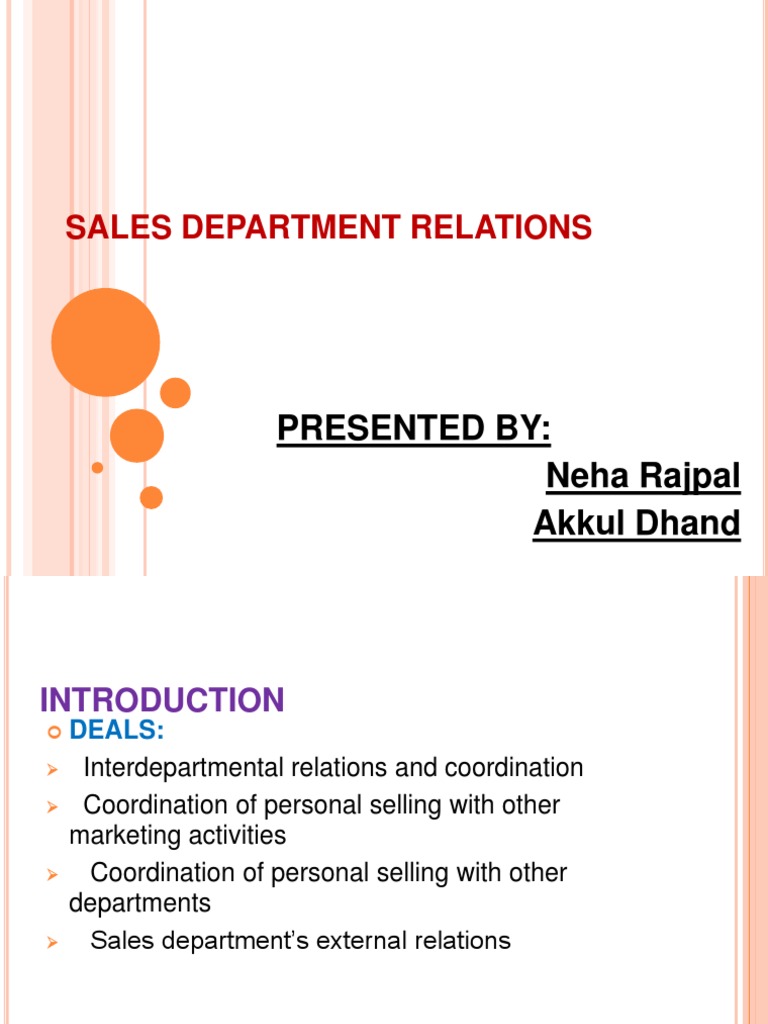 Sales Department Coordination Strategies | PDF | Sales | Business Economics