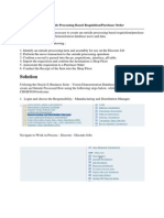 Outside Processing Based Requisition Purchase Order