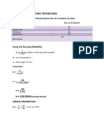 Sample and Sampling Procedures: Using The Formula (PAGOSO) N