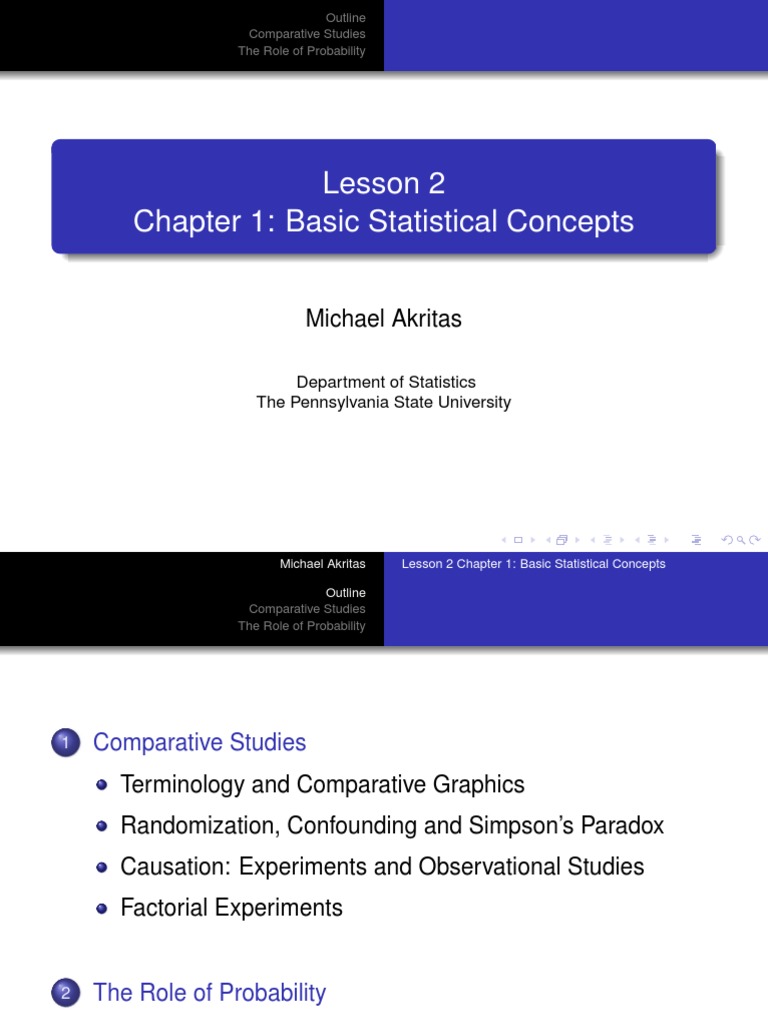 Lesson2 - Chapter 1 Basic Statistical Concepts | PDF | Confounding ...