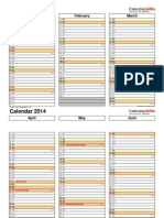 Calendar 2014 Landscape 4 Pages