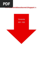 Matematica  M1- Subiectul I cu 100 de variante din 2009