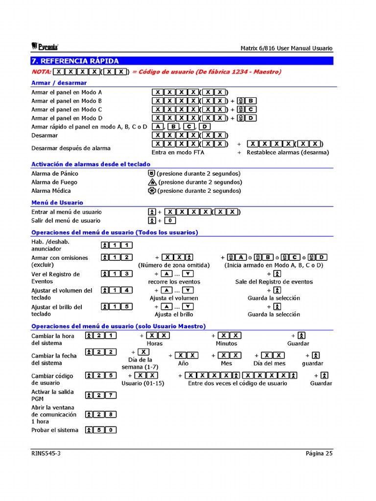 Manual de Uso Matrix 6 (Guia Rapida) | PDF