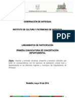 Convocatoria Concertacion Departamental 2014 Lineamientos Participacion