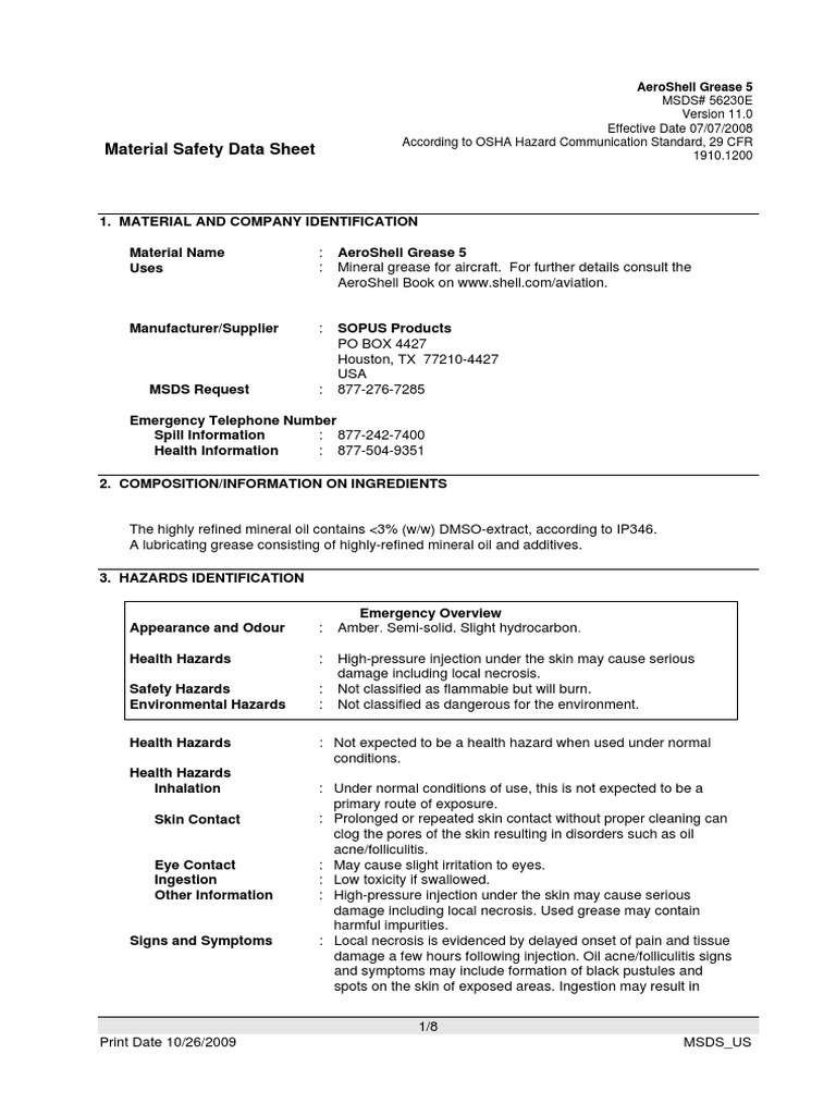 AeroShell Grease 5 | PDF | Science & Mathematics