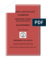 BA Economics - VI Sem. Additional Course Course -Banking and Finance