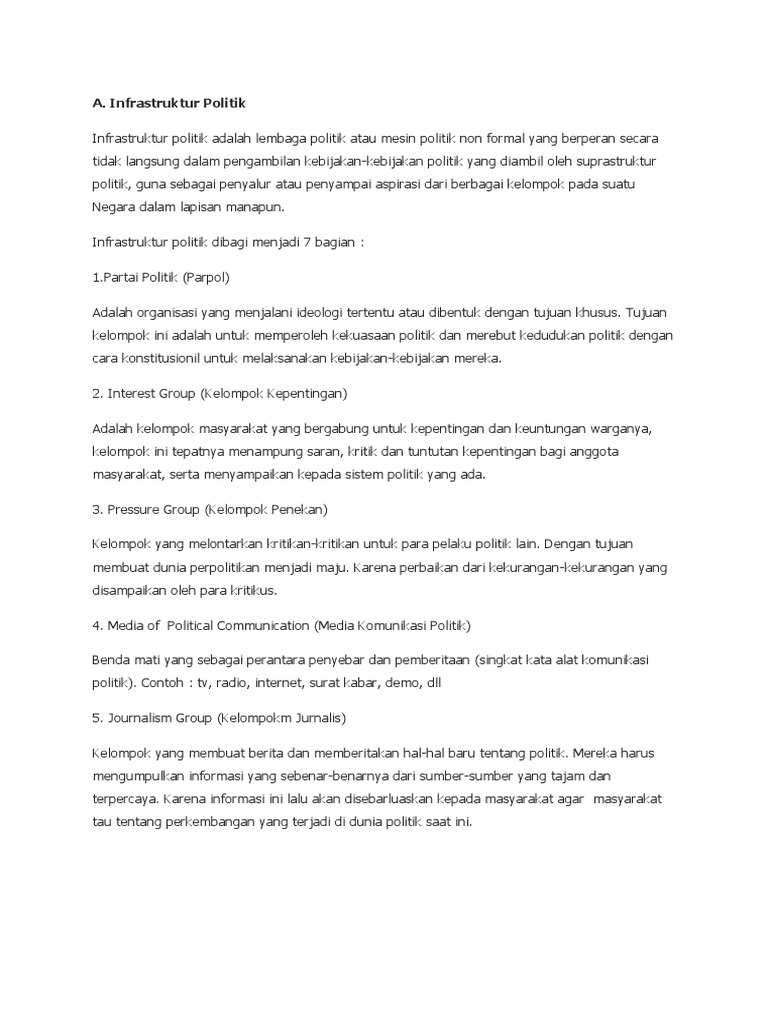 Infrastruktur Dan Suprastruktur Politik Docx