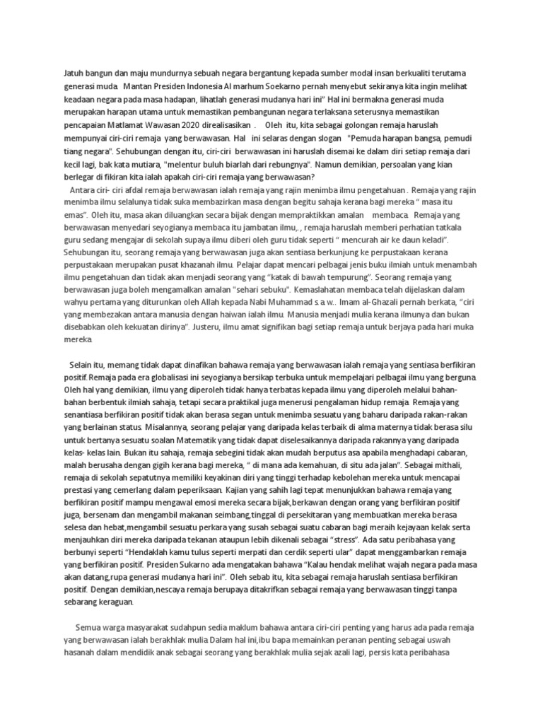 Remaja Contoh Karangan Pdf