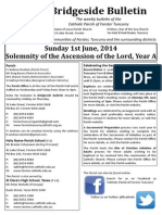 Bridgeside Bulletin: Sunday 1st June, 2014 Solemnity of The Ascension of The Lord, Year A