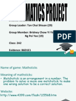 Mathsticks game guide for whole numbers