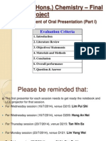 B. Sc. (Hons.) Chemistry - Final Year Project: Assessment of Oral Presentation (Part I)