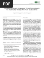 Randomized Study of Ondansetron Versus Domperidone in The Treatment of Children With Acute Gastroenteritis