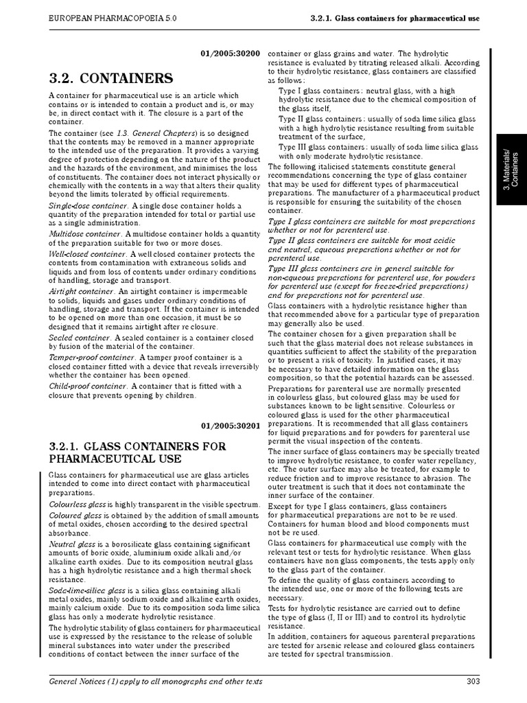 3.2.1. Glass Containers For Pharmaceutical Use PDF