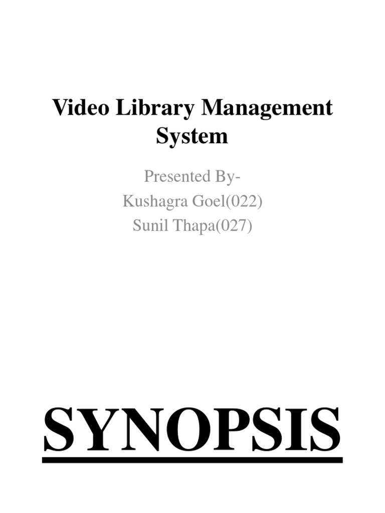 Video Library Management System Overview | PDF | Software Development ...