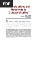 Análisis Crítico Del Modelo de Los Estudios Culturales