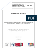 Informe General Entidades del D.C. SDQS - Marzo 2014