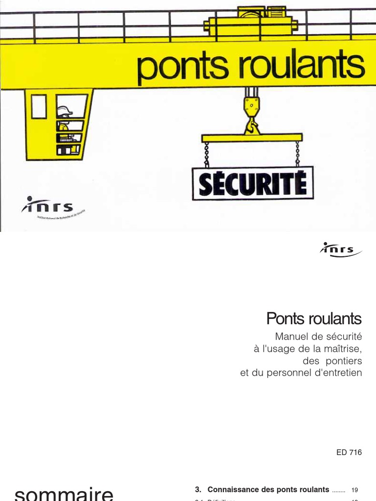 Gestes De Commandement Des Engins De Levage Inrs Les Ponts Roulants | PDF | Pont | Contrôle non destructif