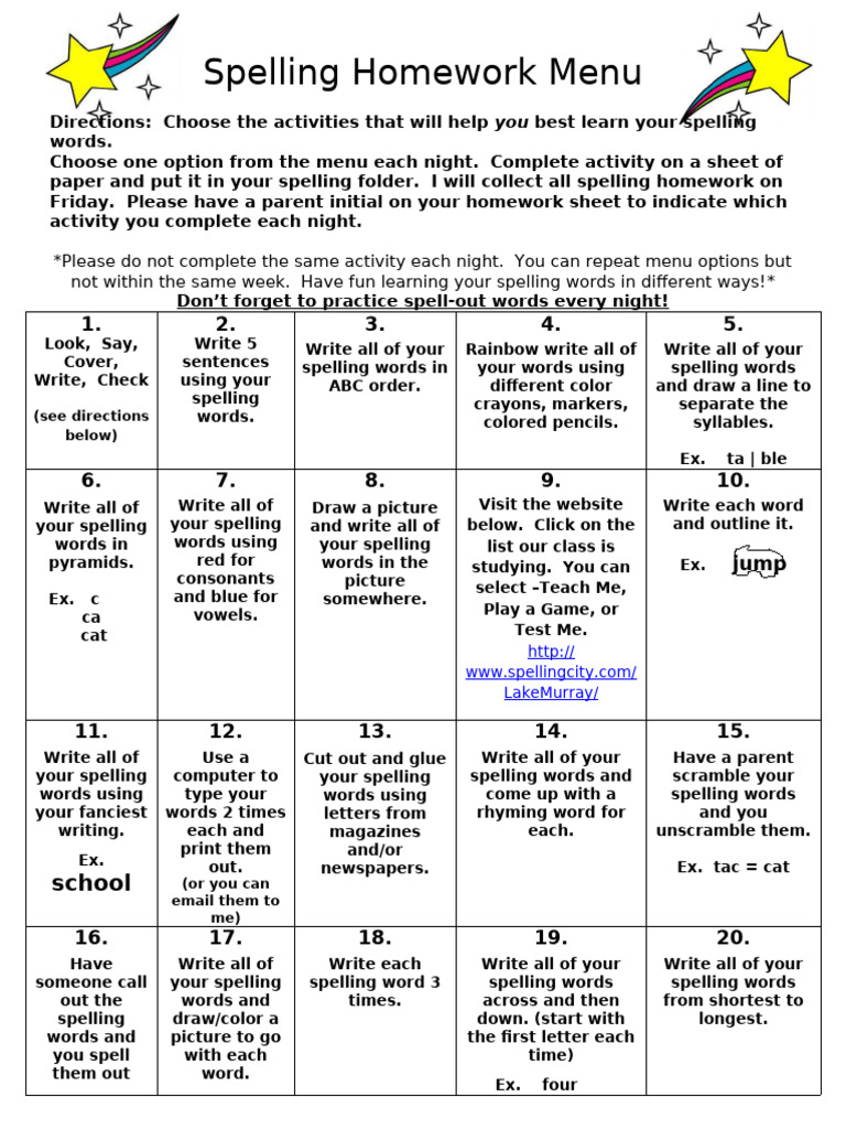 Spelling Menu PDF Spelling Language Families