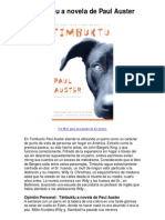Timbuktu A Novela de Paul Auster - Averigüe Por Qué Me Encanta!