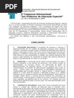 Conclusões I Congresso Andee( Associação Nacional de Docentes de Educação Especial)