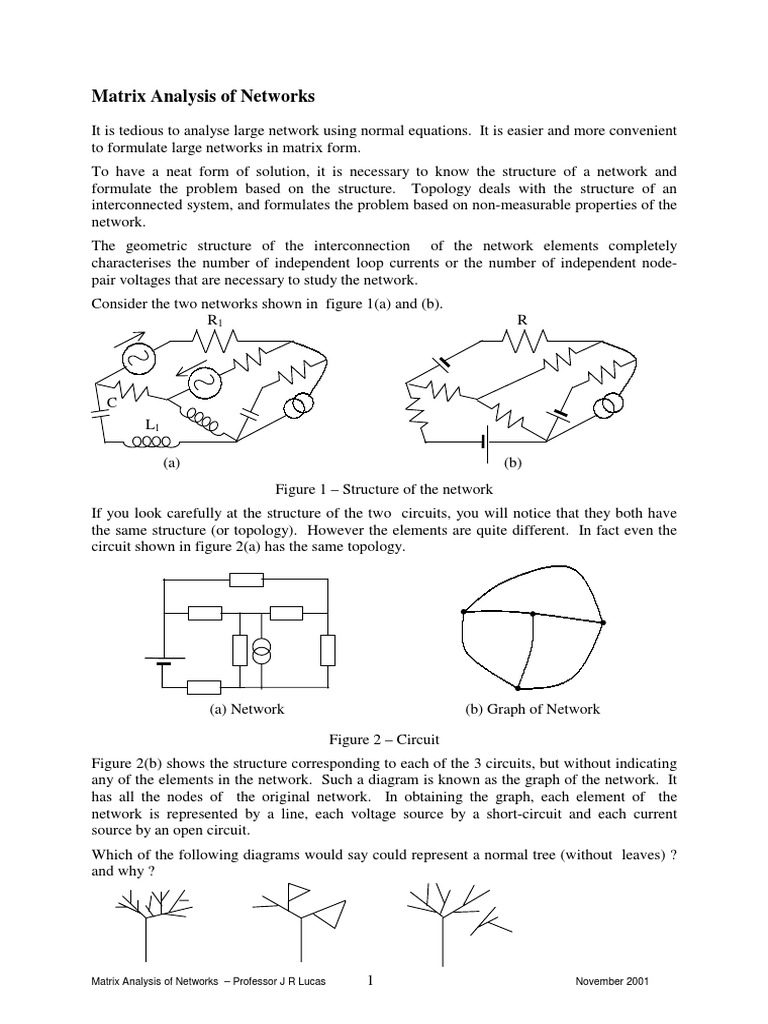 Matrix Analysis of Electrical Networks | PDF