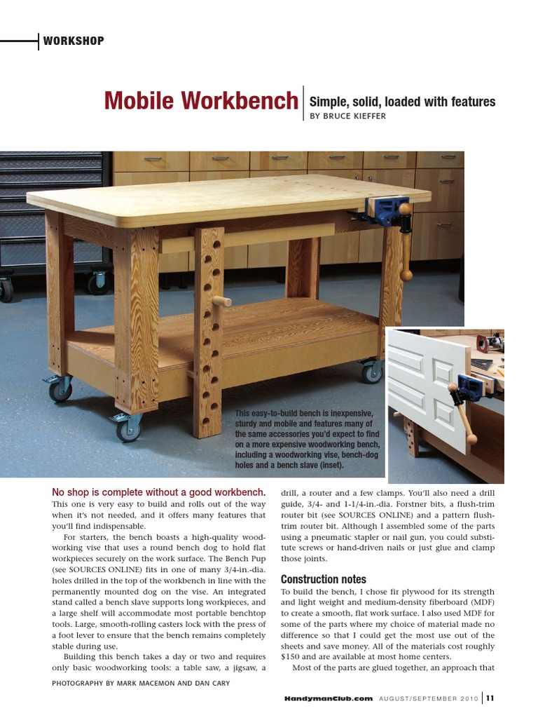 Mobile Workbench Crafts Industrial Processes