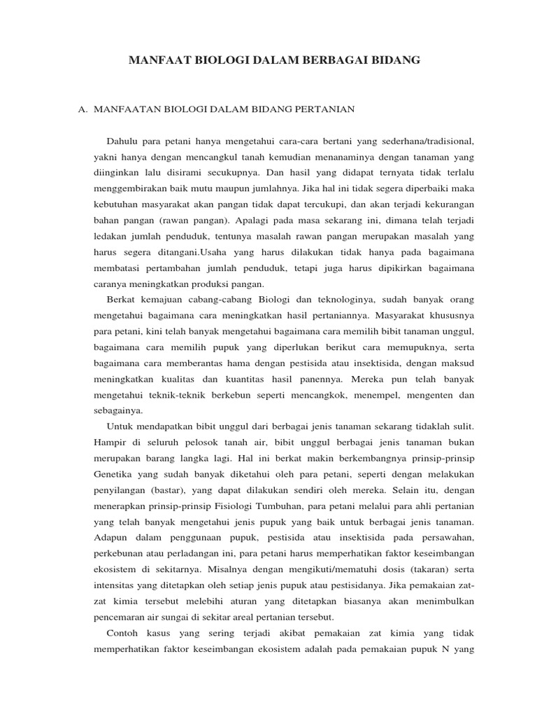 Salah Satu Manfaat Biologi Dalam Bidang Pertanian Adalah Cara Golden