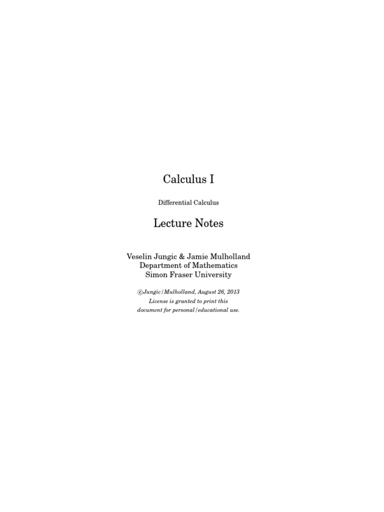 Calculus One Math Notes | PDF | Derivative | Tangent