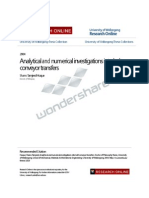 Analytical and Numerical Investigations Into Belt Conveyor Transfers