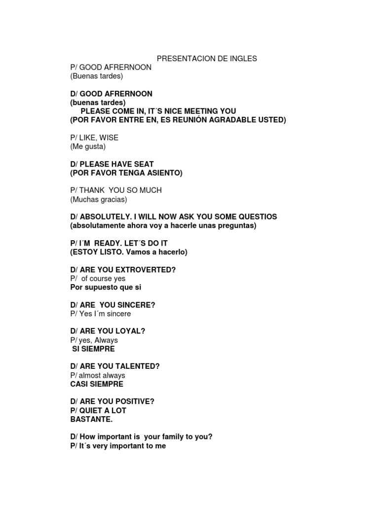 English Conversation Practice Script | PDF