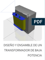 DIiseño y ensamble de un transformador de baja potencia