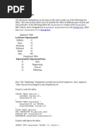 Sample Tables: Lastname Departmentid