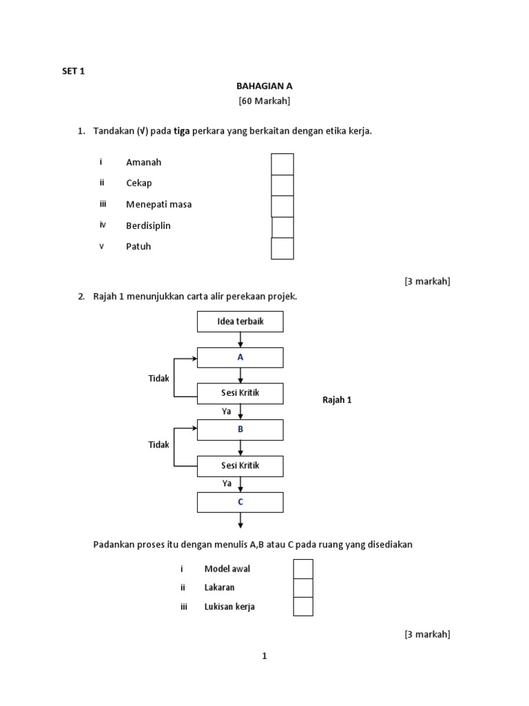 Soalan Percubaan PT3 Set 1 KHB PK Perak | PDF