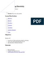 Understanding Electricity: Lesson Plan Sections