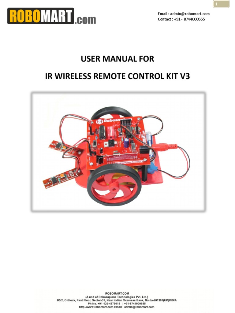 User Manual IR Wireless Remote Control Kit V3 | PDF