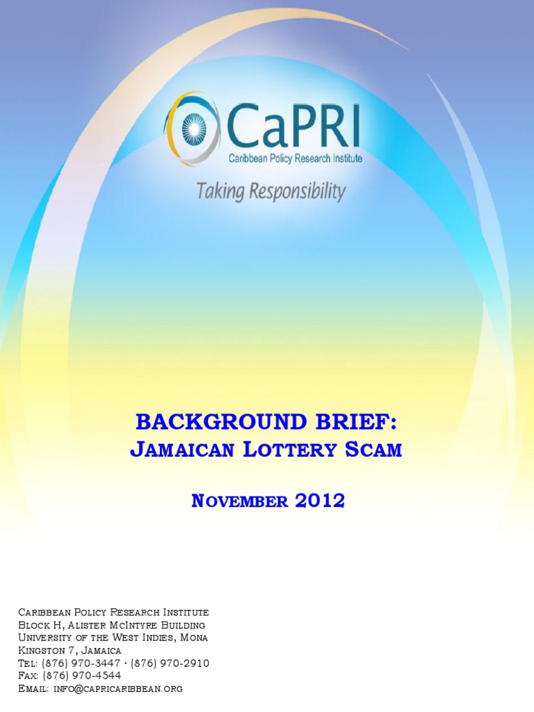 Brief - Jamaican Lottery Scam - November 2012 | PDF | Jamaica | Crime ...