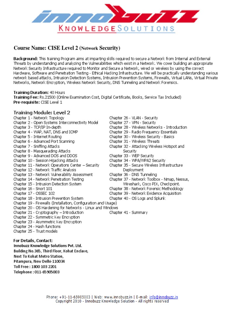 CISE Security L2v2 Securities Network Security