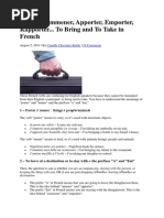 Amener, Emmener, Apporter, Emporter, Rapporter