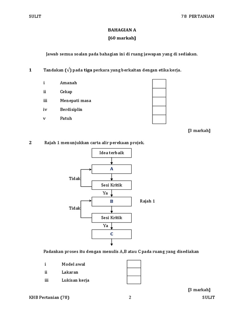 Soalan Percubaan PT3 KHB Pertanian Perak Set 1B | PDF
