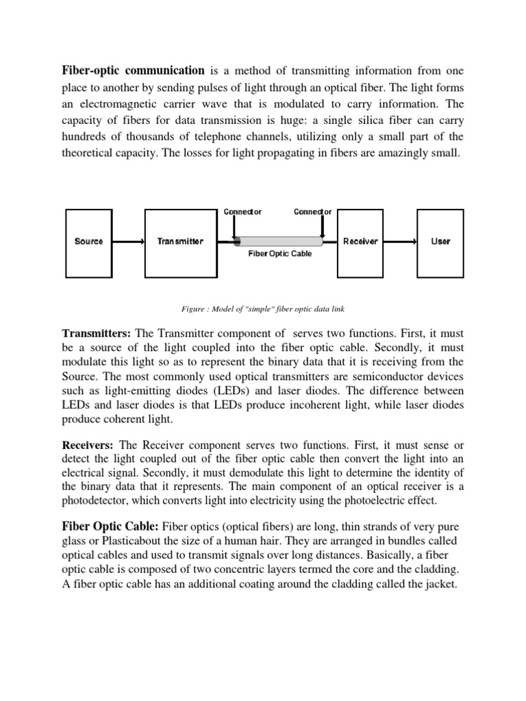 Introduction to Fiber Optic Communication | PDF | Fiber Optic ...