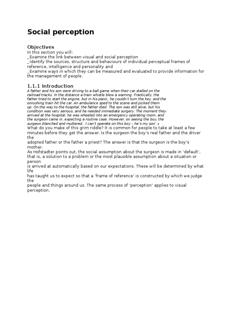 Social Perception | PDF