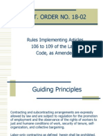 DEPT. ORDER NO. 18-02: Rules Implementing Articles 106 To 109 of The Labor Code, As Amended