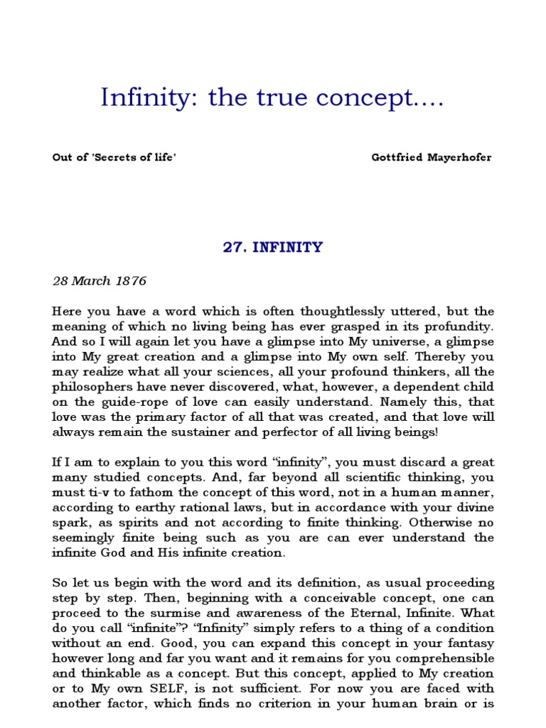 Understanding Infinity and Creation | PDF | Infinity | Soul