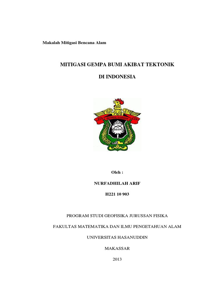 Makalah Mitigasi Bencana Alam