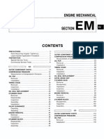 Engine mechanical section contents and procedures