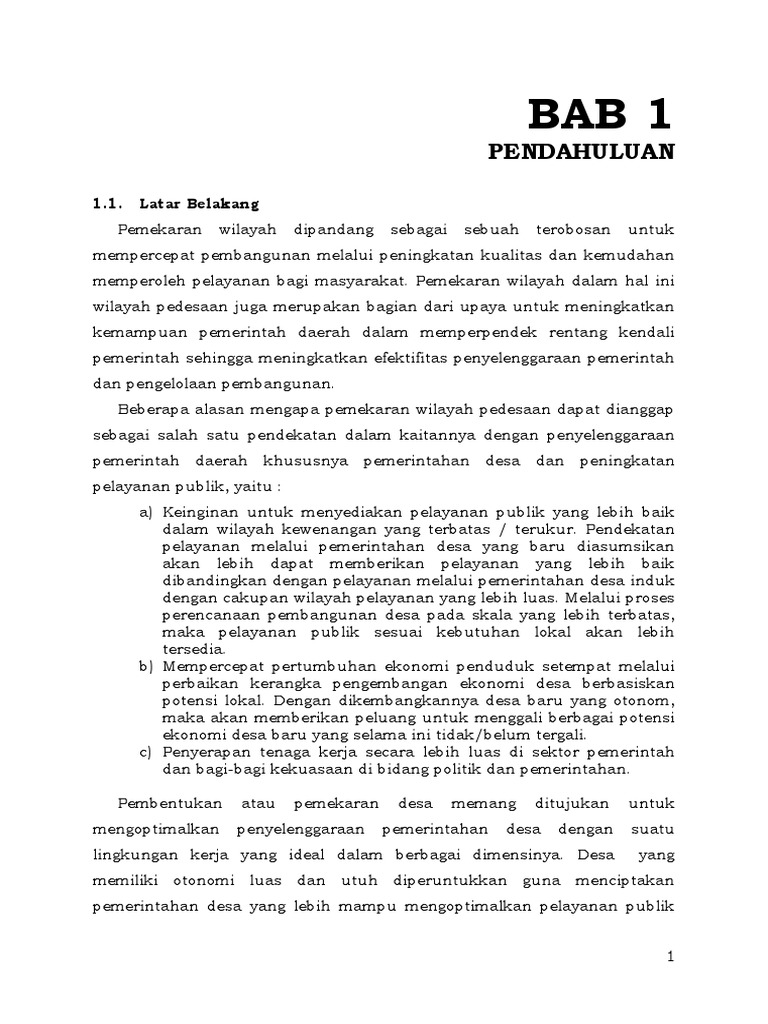 Naskah Akademik Pembentukan Desa