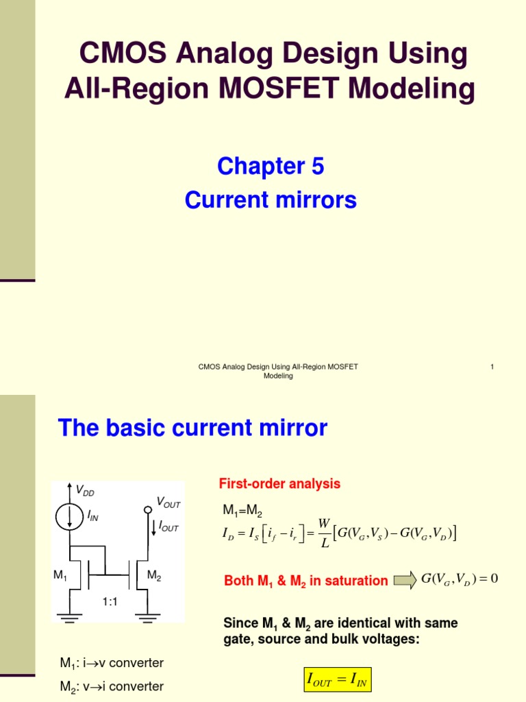 Current Mirror Design in CMOS | PDF | Mosfet | Cmos