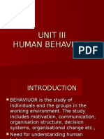 UNIT III Human Behaviour