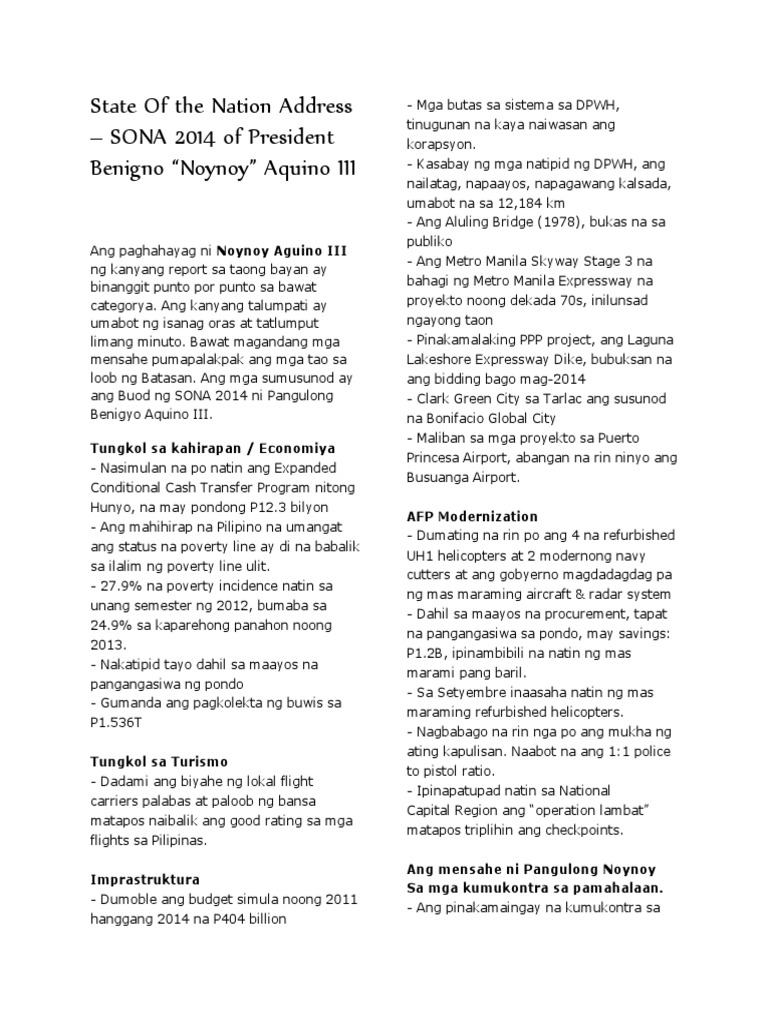 Summary of SONA | PDF