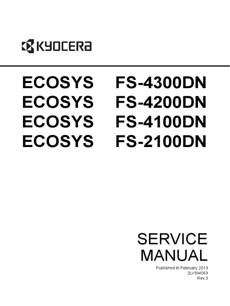 Kyocera ECOSYS FS-2100DN FS-4100DN FS-4200DN FS-4300DN Service.